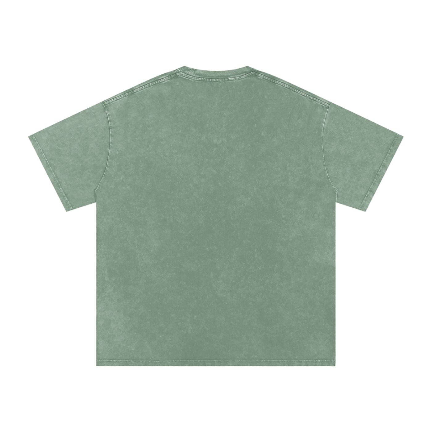 PBWY™ Signature Tee – Pixel Monogram “Peace Be With You” / Bean Green Acid Wash Oversize