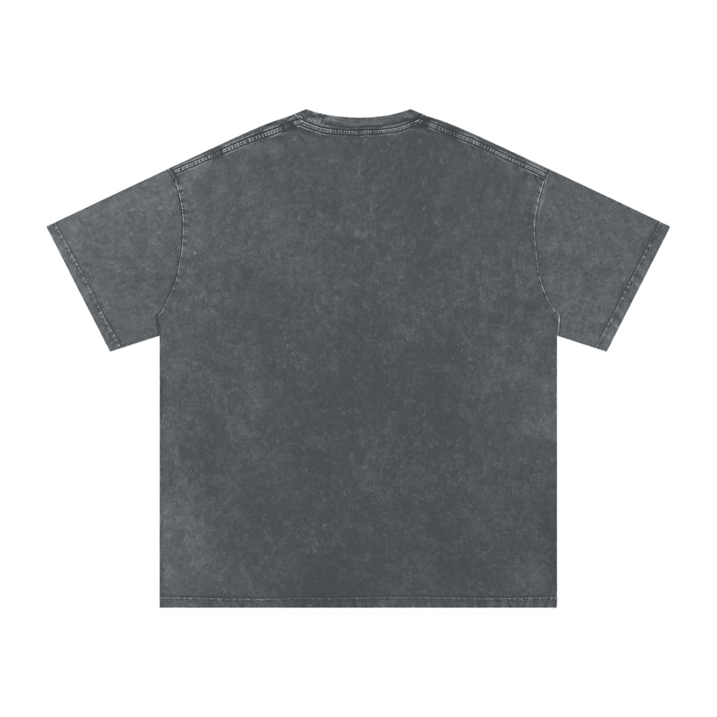PBWY™ Essential Tee – Pixel Monogram “Peace Be With You” / Stone Grey Acid Wash Oversize