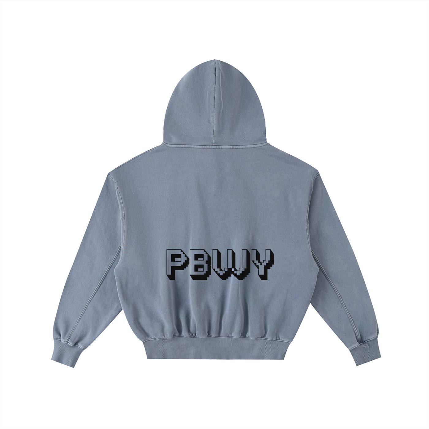 PBWY Light Code Hoodie – Celestial Blue- Enzyme-Washed Cotton Fleece