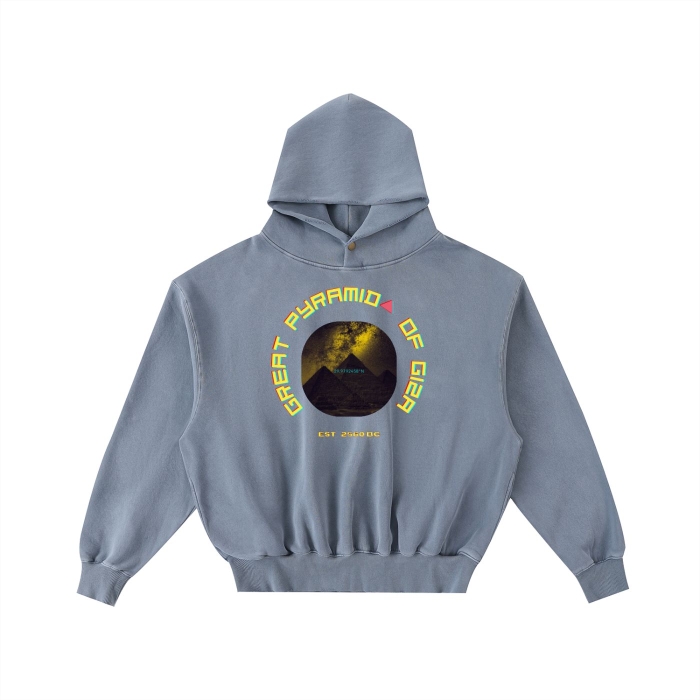 PBWY Light Code Hoodie – Celestial Blue- Enzyme-Washed Cotton Fleece