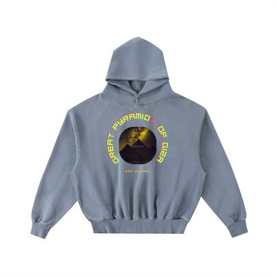 PBWY Light Code Hoodie – Celestial Blue- Enzyme-Washed Cotton Fleece