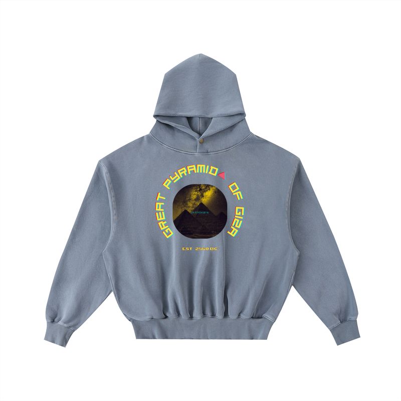 PBWY Light Code Hoodie – Celestial Blue- Enzyme-Washed Cotton Fleece
