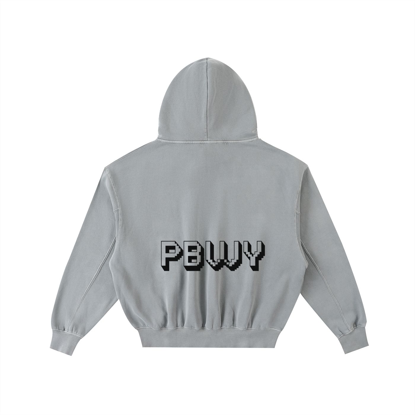 PBWY Light Code Hoodie – Light Grey - Enzyme-Washed Cotton Fleece
