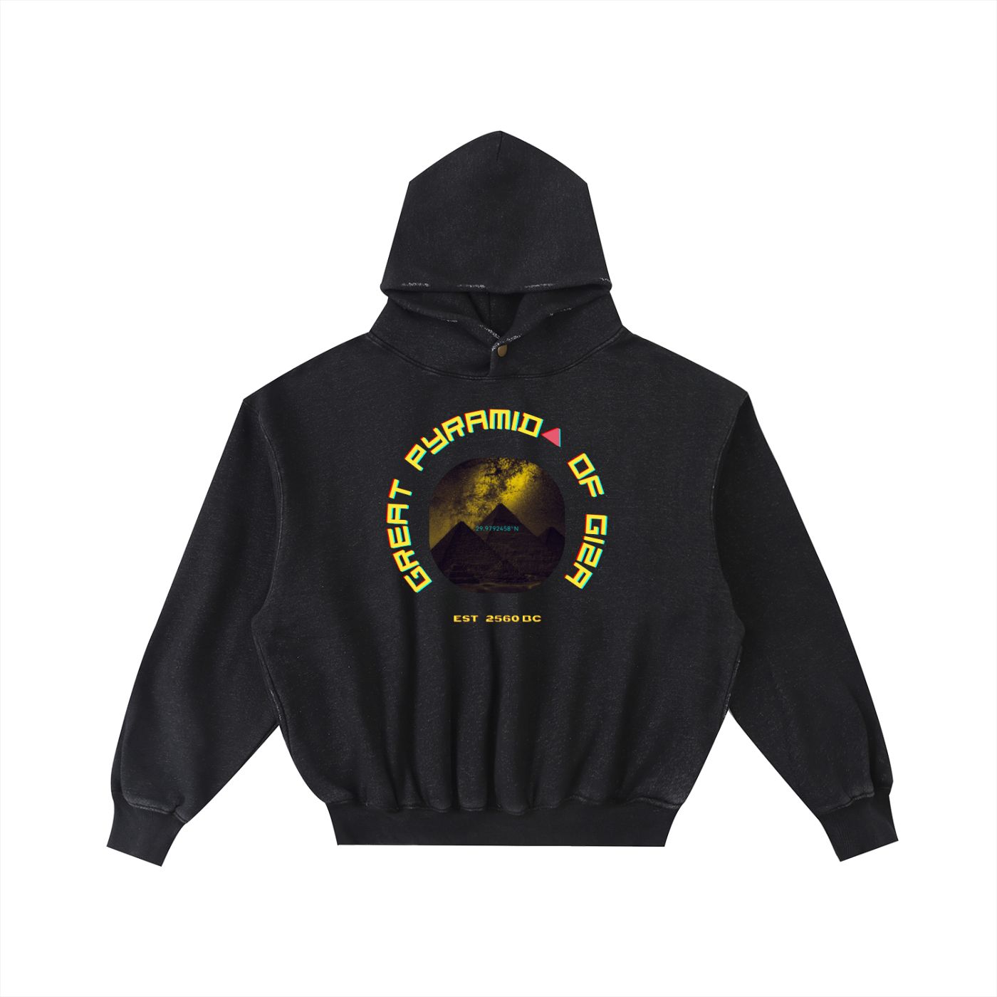 PBWY Light Code Hoodie – Eclipse Black - Enzyme-Washed Cotton Fleece