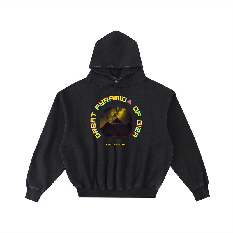 PBWY Light Code Hoodie – Eclipse Black - Enzyme-Washed Cotton Fleece