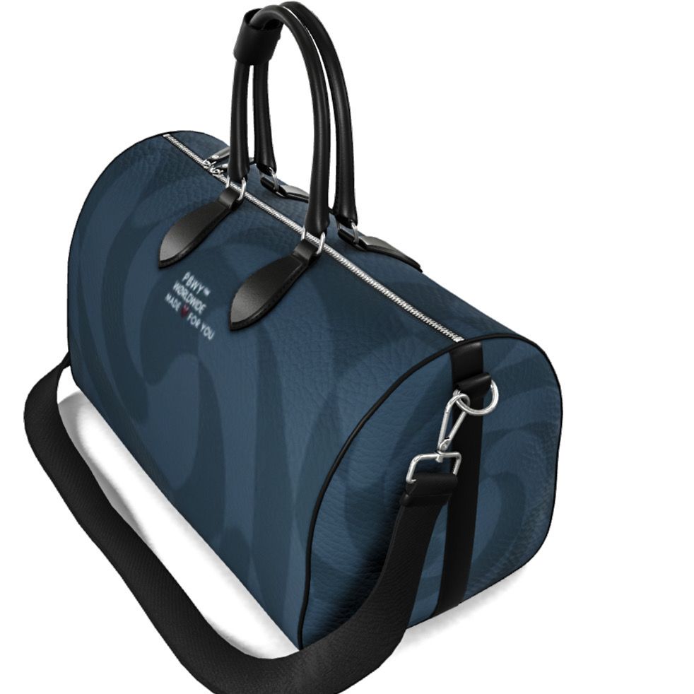 PBWY Damier Unbound — Large Nappa Duffle in Petrolio / Noir