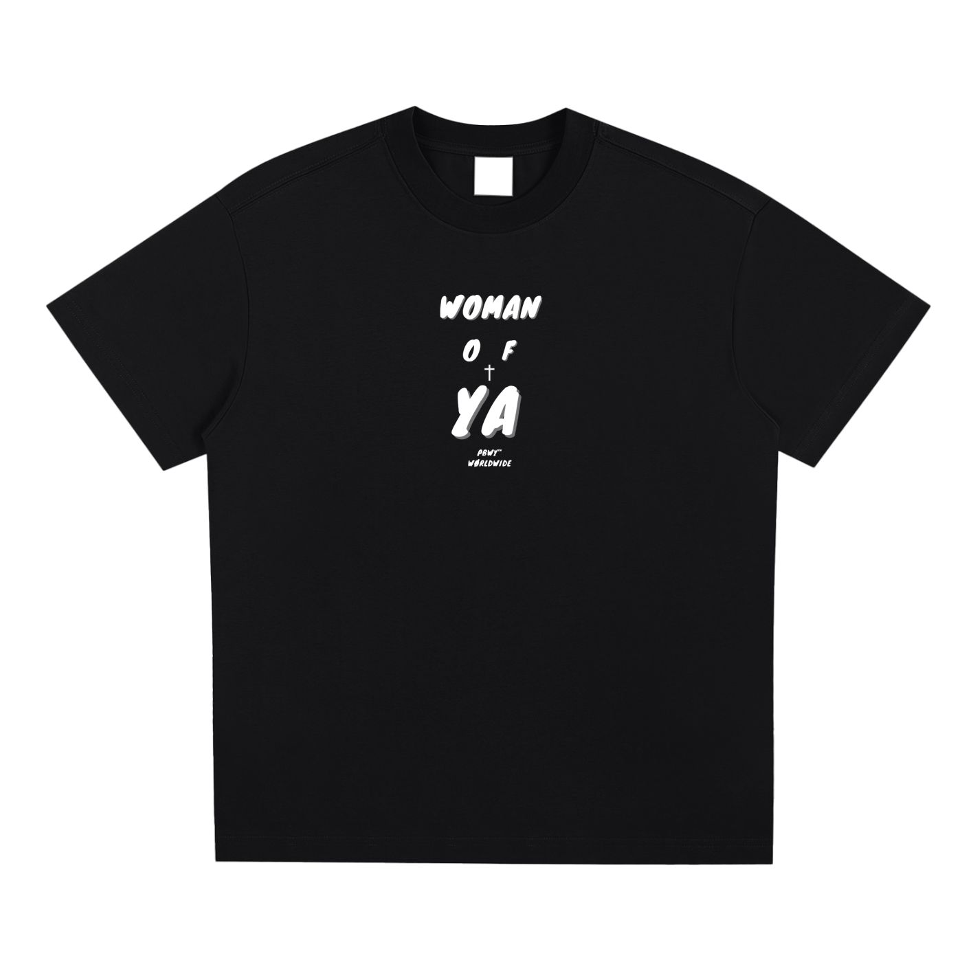 PBWY™ Woman of Ya — Sorona Blend Performance Tee in Black / White