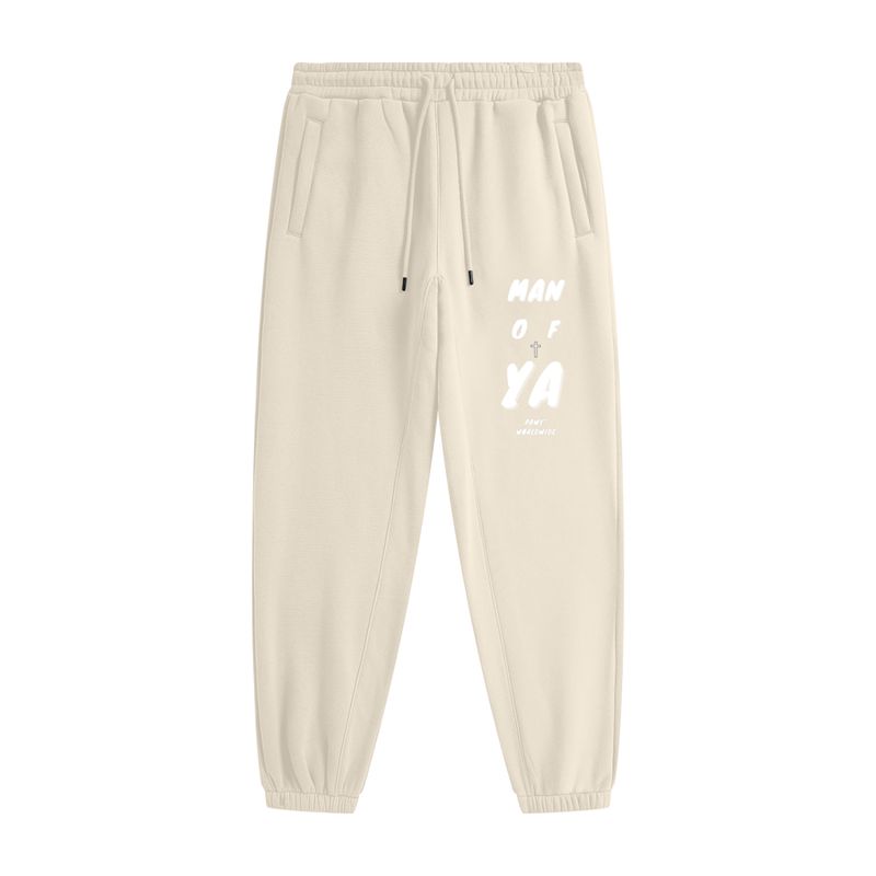 PBWY™ Man of Ya — Heavyweight Fleece Joggers in Apricot