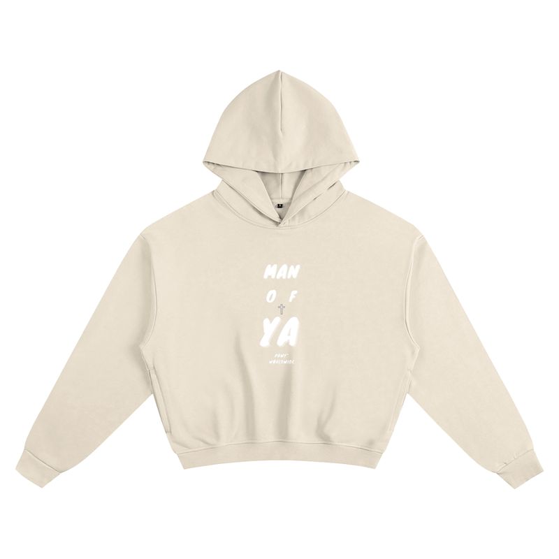 PBWY™ Man of Ya — Heavyweight Fleece Hoodie in Apricot