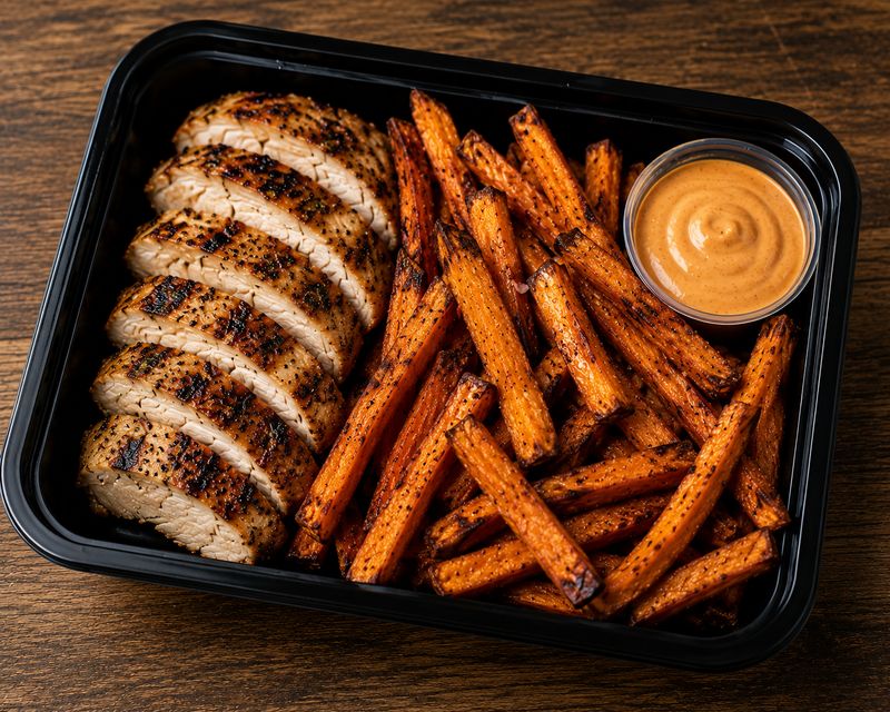 Grilled Chicken and Sweet Potato Fries