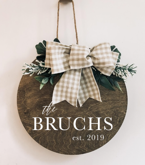 Round Wood Wreaths | Hello Sign | Welcome Sign | Personalized Sign | Flower Wreaths