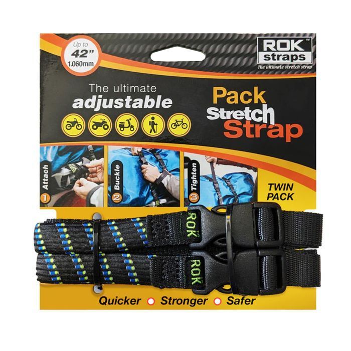 ROK 359 PACK ADJUSTABLE STRAP BLACK/BLUE/GREEN REFLECTIVE 2 PACK
