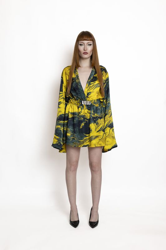 Seraphina - Kimono Dress Gold Marmo