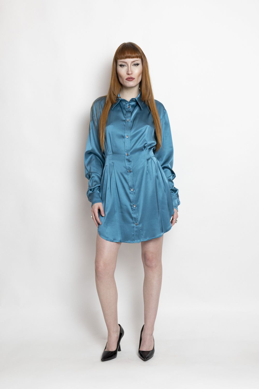 Adira - Shirt Dress Petrolium, taglia: xs