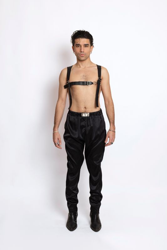 Nocturna - Nuages silk pants black
