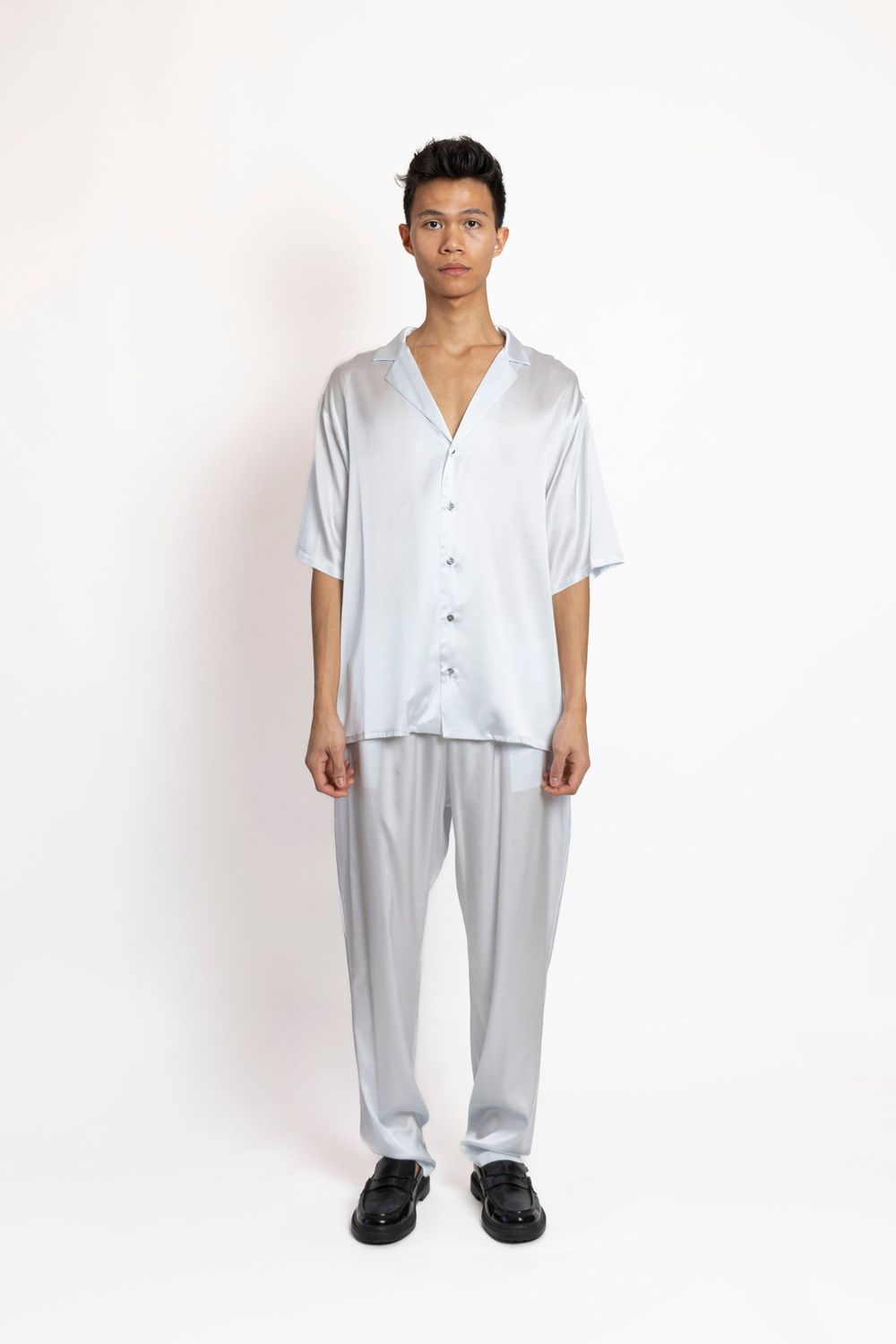 Asmodea - Bowling Shirt Ice Grey, taglia: xs