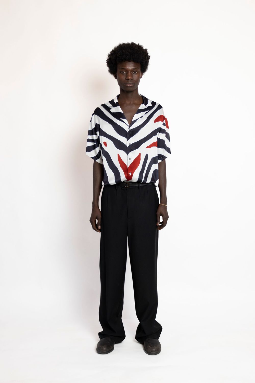 Tenebra - Bowling Shirt Zebra, taglia: xs