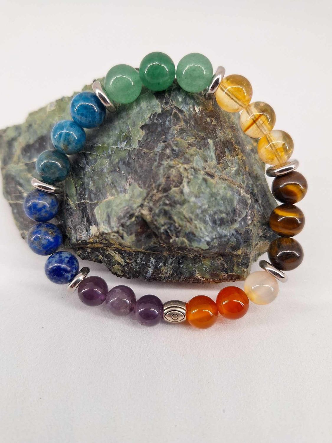 Bracelet 7 chakra 8mm pierre naturel fait main