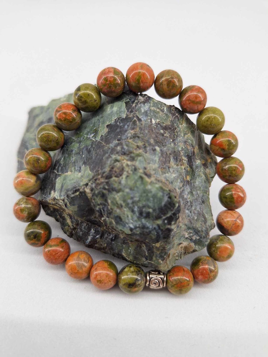 Bracelet Unakite 8mm pierre naturel fait main
