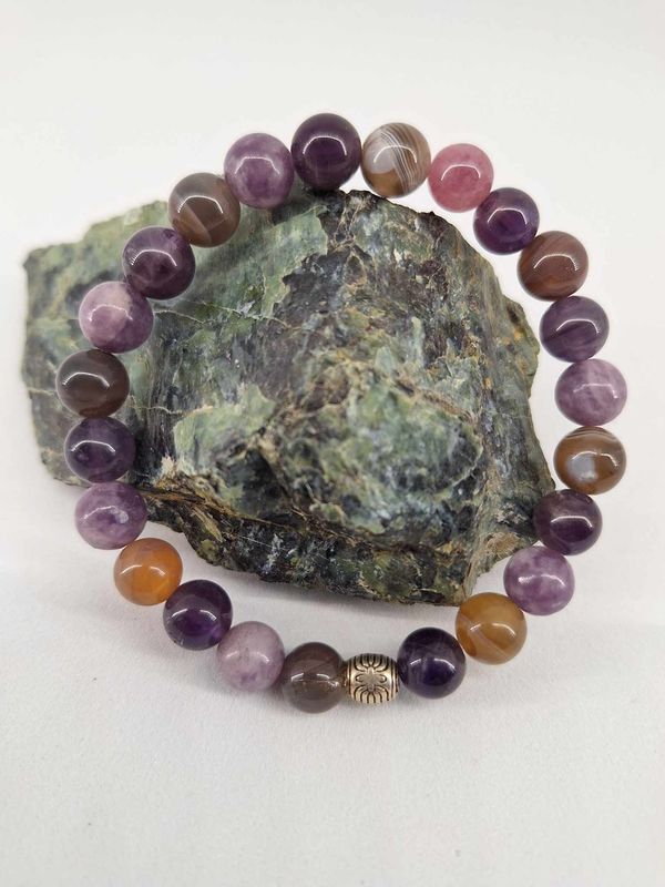 Bracelet aide Addiction 8mm pierre naturel fait main