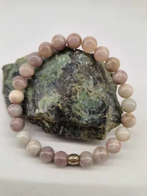 Bracelet Tourmaline rose 8mm pierre naturel fait main