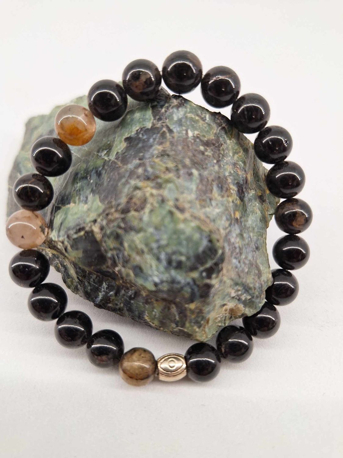 Bracelet Tourmaline noir 8mm pierre naturel fait main