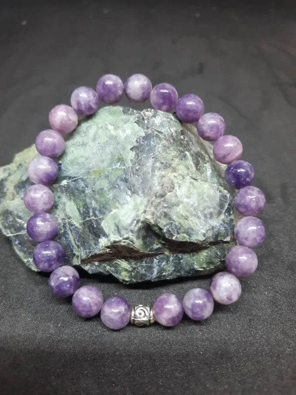 Bracelet Lépidolite 8mm pierre naturel fait main