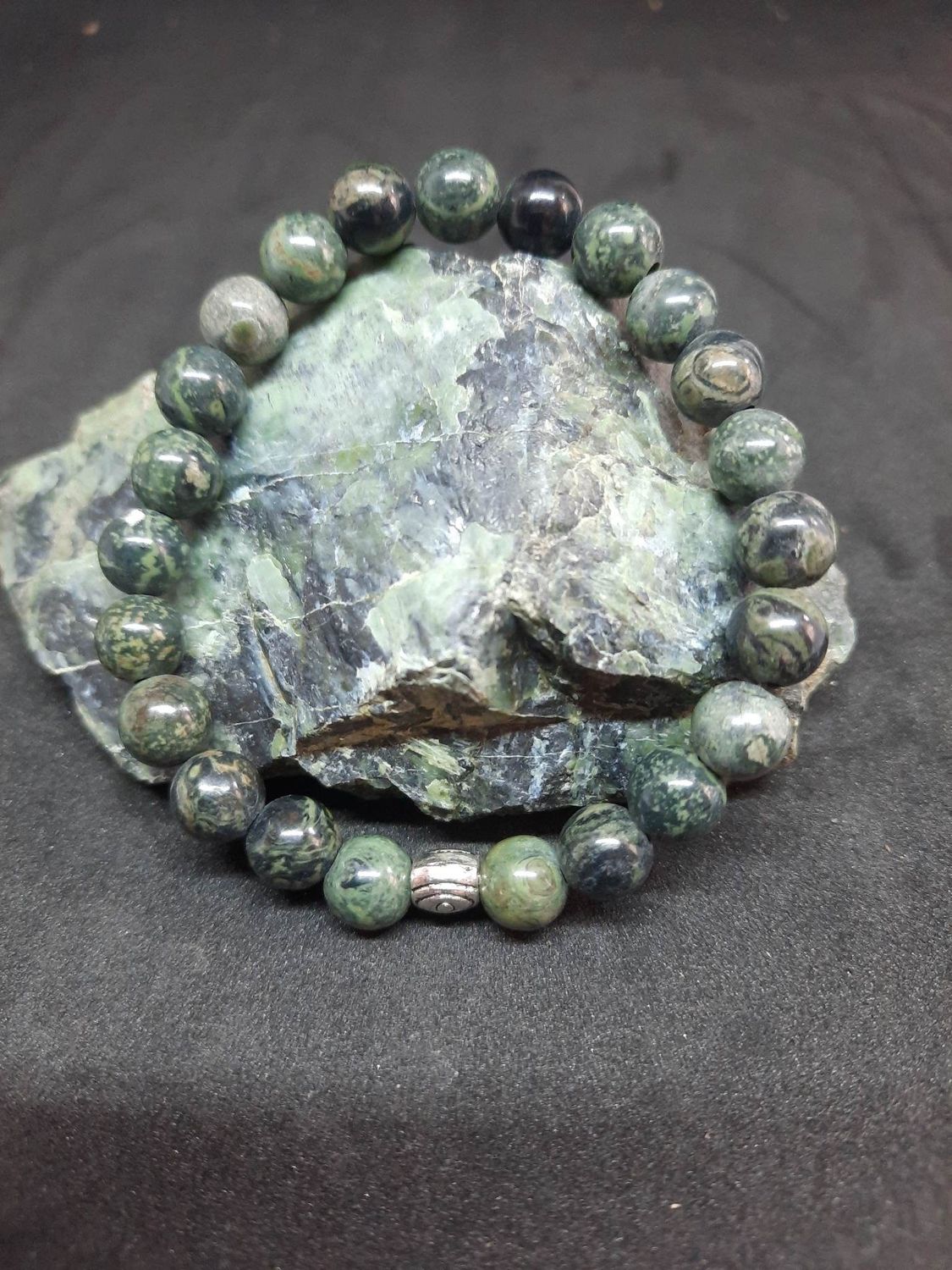 Bracelet Jaspe Kambaba 8mm pierre naturel fait main