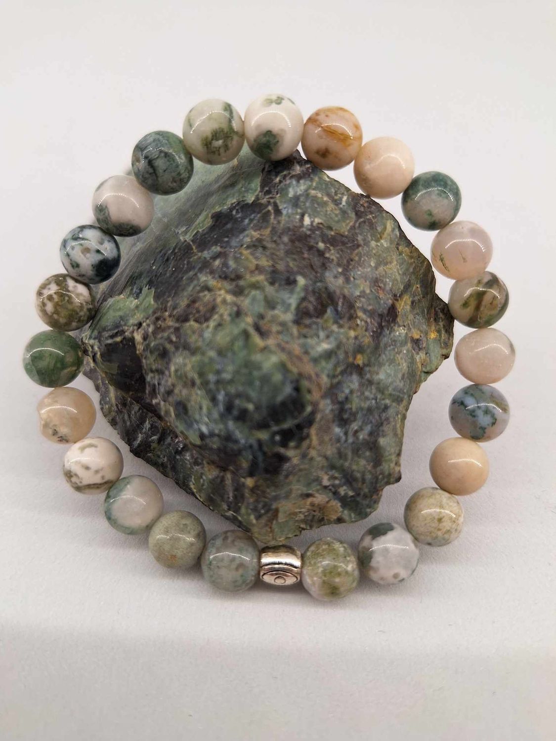 Bracelet Agate Arbre 8mm pierre naturel fait main