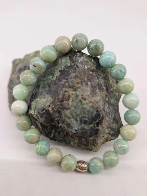 Bracelet Amazonite 8mm pierre naturel fait main
