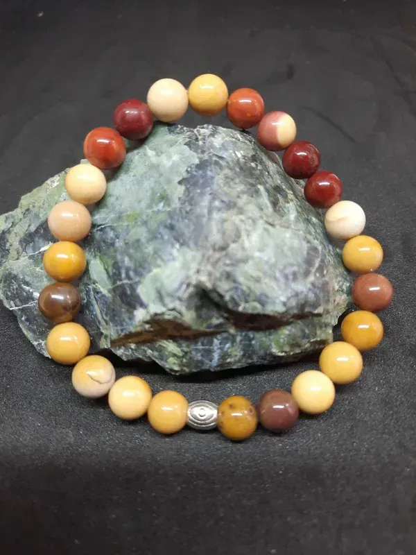 Bracelet Mokaite 8mm pierre naturel fait main