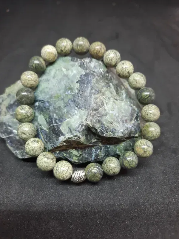 Bracelet Serpentine 8mm pierre naturel fait main