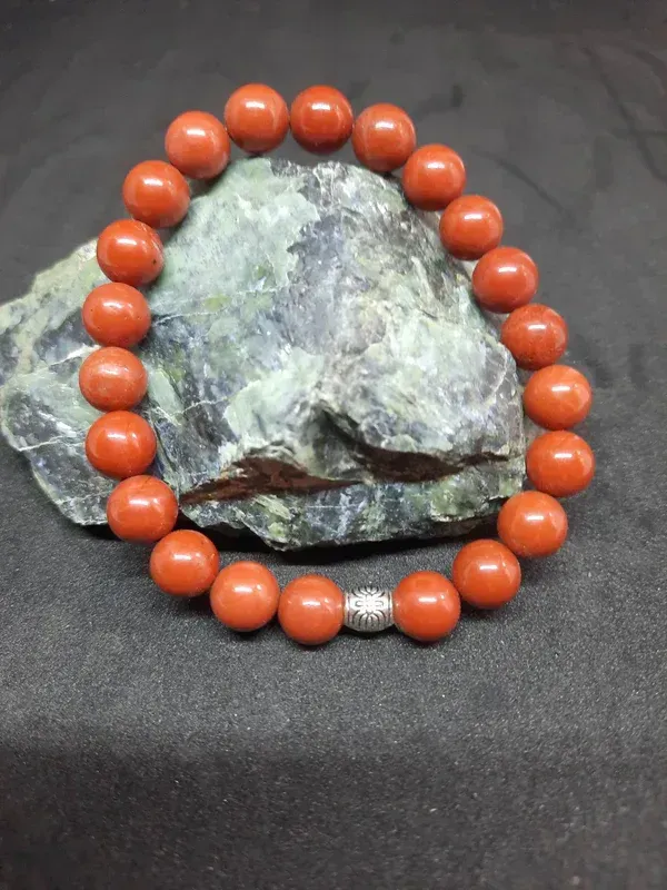 Bracelet Jaspe rouge 8mm pierre naturel fait main