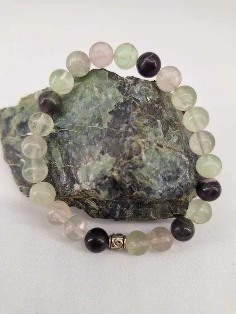 Bracelet Fluorite 8mm pierre naturel fait main
