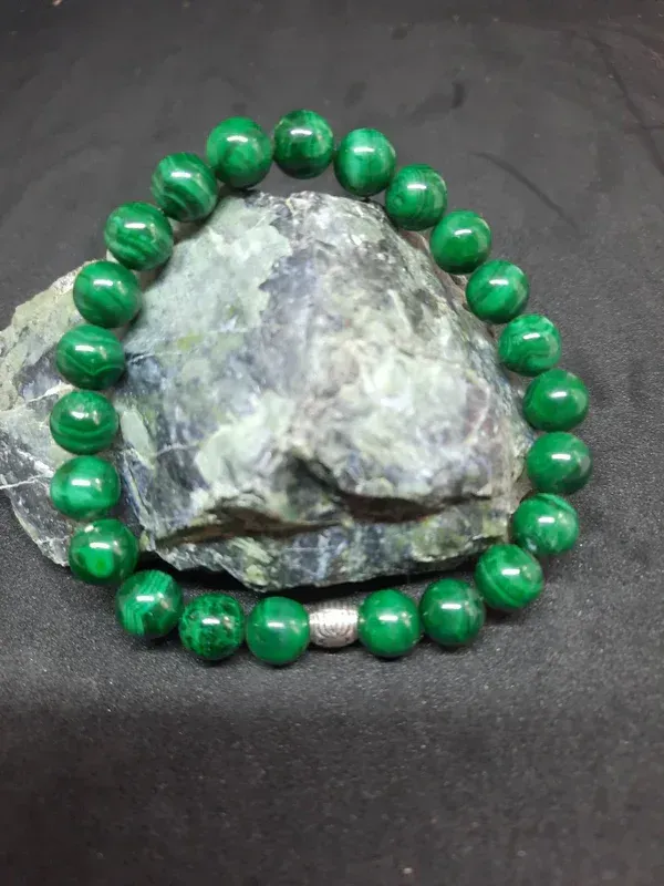 Bracelet Malachite 8mm  pierre naturel fait main