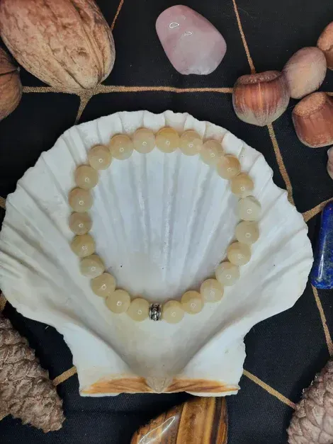 Bracelet Calcite jaune 8mm pierre naturel fait main