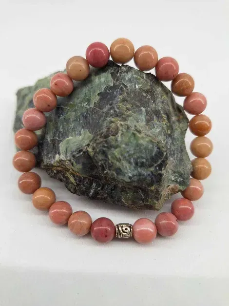 Bracelet Rhodonite 8mm pierre naturel fait main