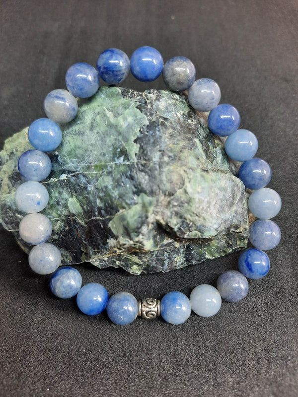 Bracelet Aventurine blue 8mm pierre naturel fait main