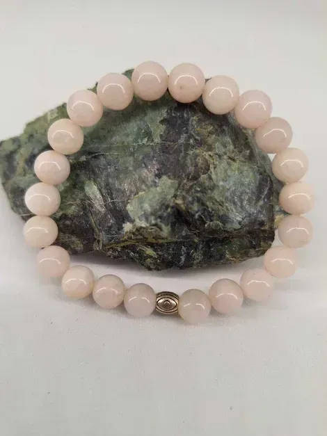 Bracelet Quartz rose 8mm pierre naturel fait main