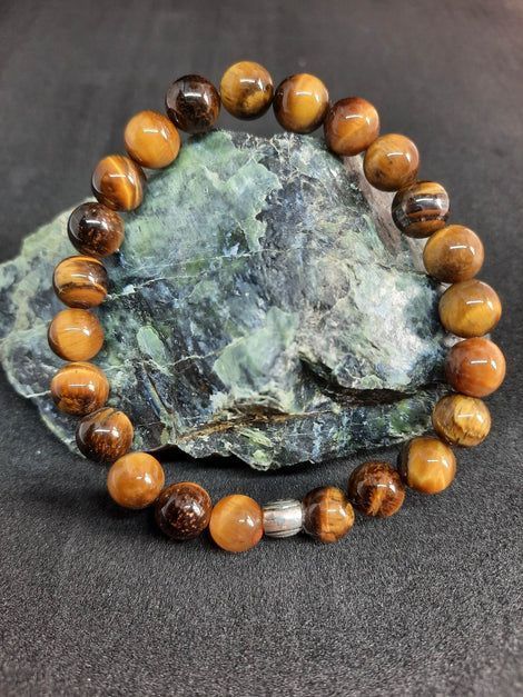 Bracelet Œil de tigre 8mm pierre naturel fait main