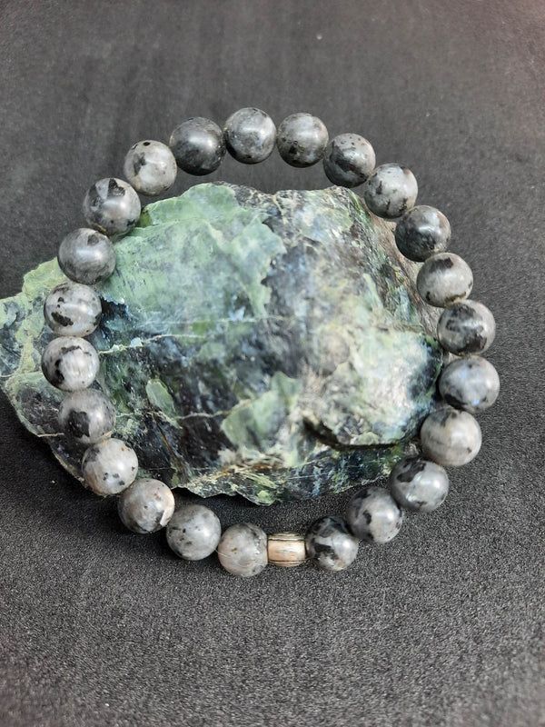 Bracelet Larvikite 8mm pierre naturel fait main
