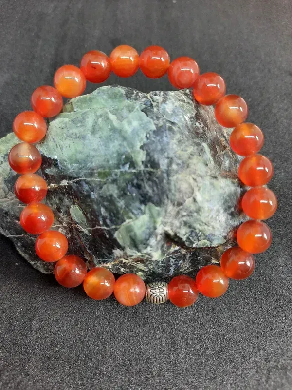 Bracelet Cornaline 8mm pierre naturel fait main