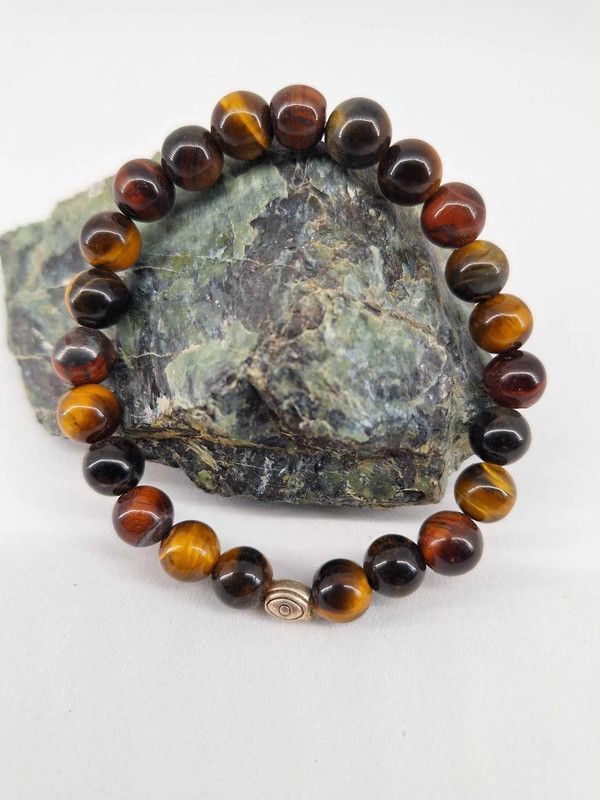 Bracelet 3 Œil 8mm pierre naturel fait main