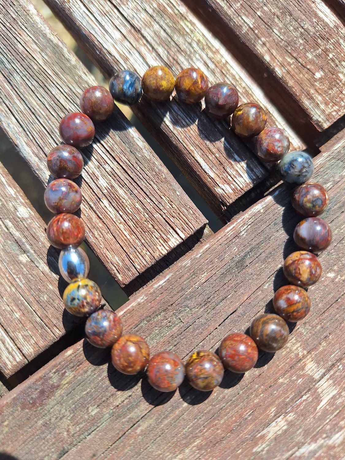 Bracelet Pietersite 8mm pierre naturel fait main