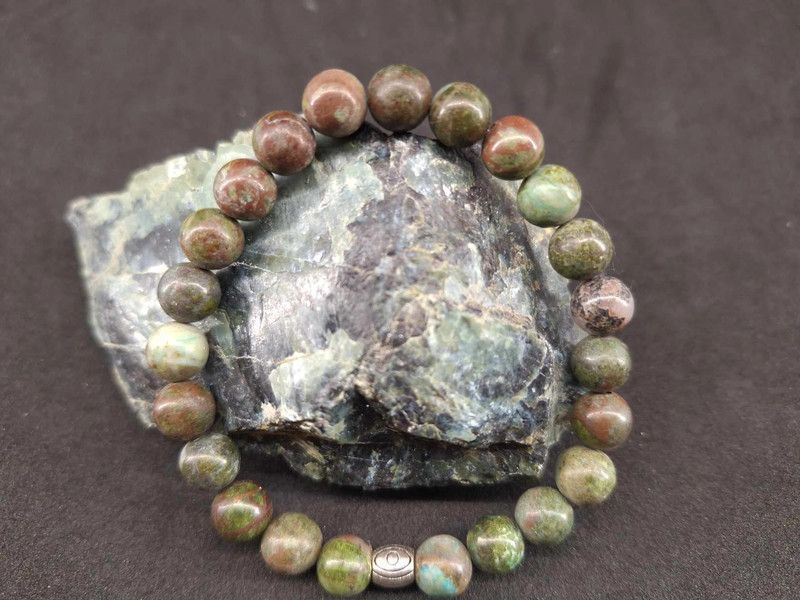 Bracelet Variscite 8mm pierre naturel fait main