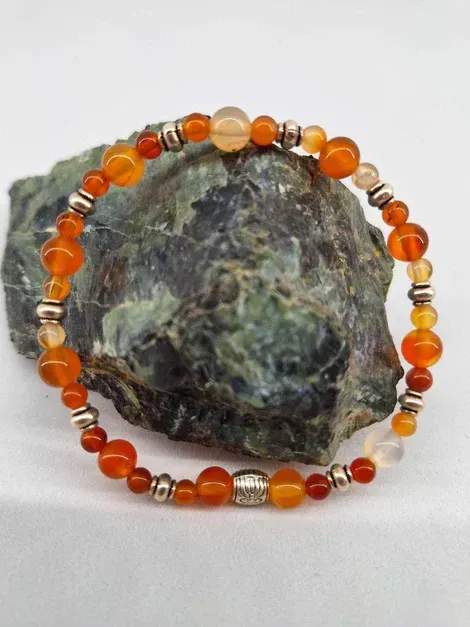 Bracelet Œil de tigre 6mm / 4mm pierre naturel fait main
