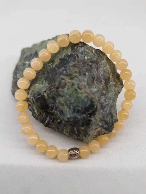 Bracelet Calcite jaune 6mm pierre naturel fait main