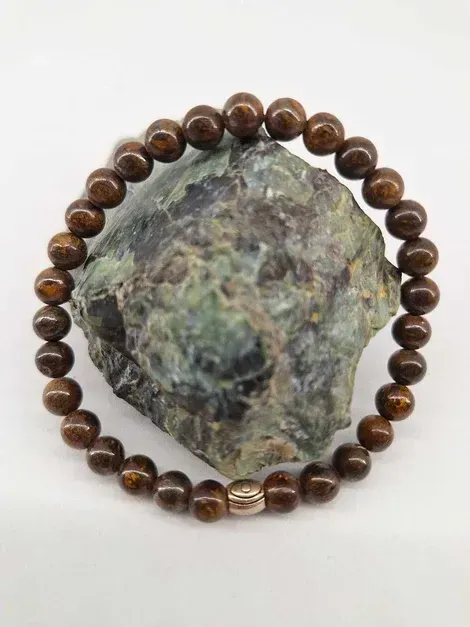 Bracelet Bronzite 6mm pierre naturel fait main
