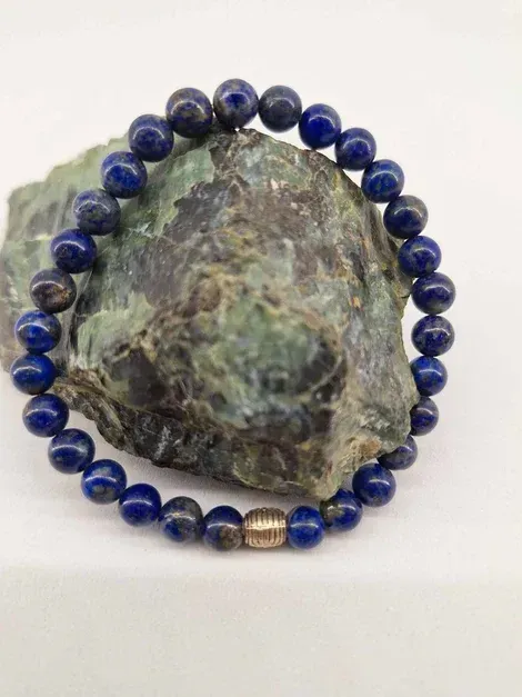 Bracelet Lapis Lazuli 6mm pierre naturel fait main