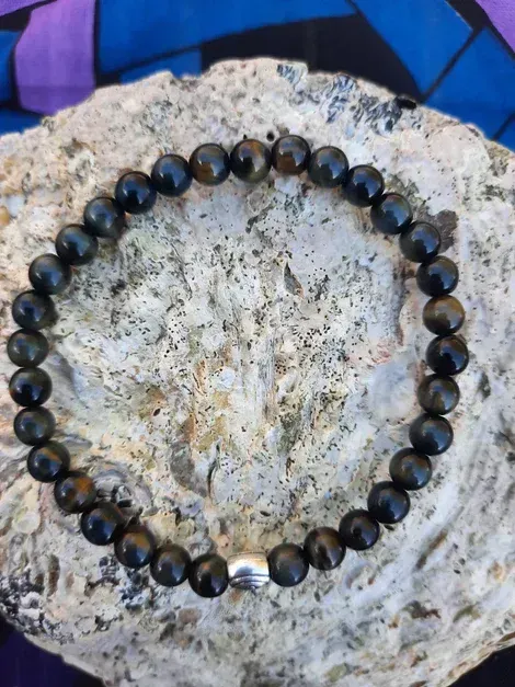 Bracelet Œil de Faucon 6mm pierre naturel fait main